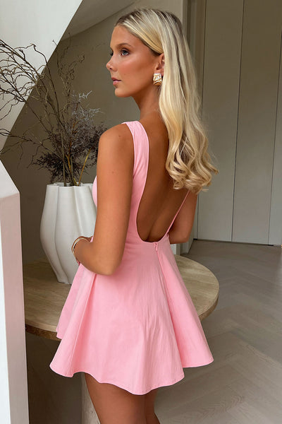 Arora Open Back Mini Dress Pink - Main Image