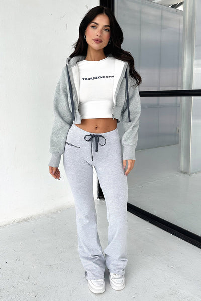 【Anyone more】Gray Two Crop Setup JACKET Bamba Cropped Jacket - Grey – Thats So Fetch US