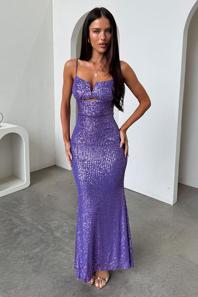 Prom Dress | Formal Dress | Maxi Dress | Prom Gown | Purple | 8 | Bonnie Sequin Maxi Dress - Purple