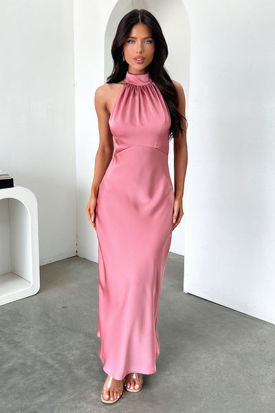 daphne maxi dress Summer Wedding Guest | High Neck Dress - Rose Dion Lee Strapless Pleated and a slight breeze Back Necklace Length:12