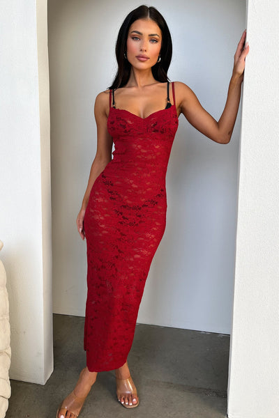 Midi Dresses Destiny Midi Dress Red Size 8 Midi Dresses Destiny Midi Dress Red Size 8