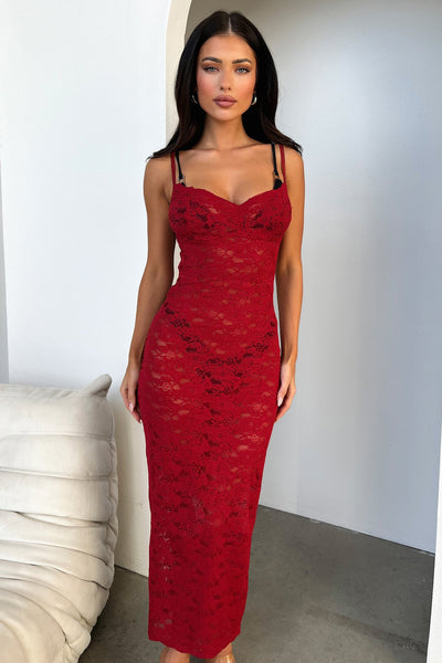 Midi Dresses Destiny Midi Dress Red Size 8 Midi Dresses Destiny Midi Dress Red Size 8