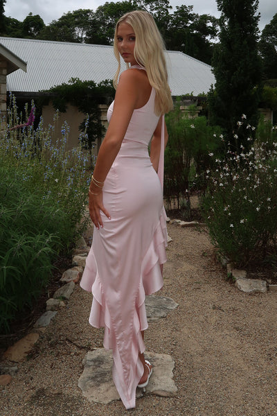 fitted lace wedding dress Sea And Selfies Off Shoulder Maxi Dress Pink