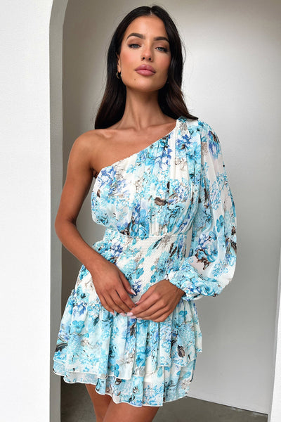 Mini Dress Dark Blue Floral Katina Mini Dress Size 8