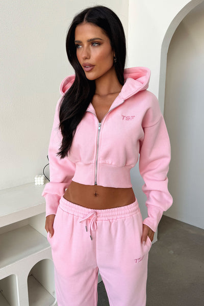 【KOOLOSET】Washed Cotton Crop Jacket Kaztek Cropped Jacket - Pink – Thats So Fetch US
