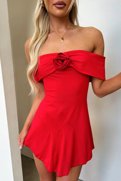 strapless open back dress Red Bodycon Dress Twist Off Shoulder Mini