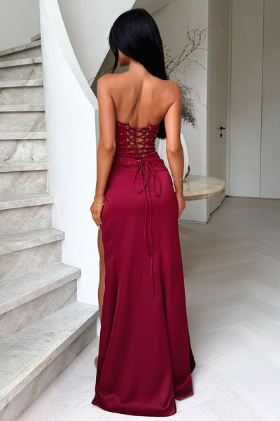 Maxi Dress burgundy Long Dress Manali Strapless Corset Maxi Dress Size 8 Maxi Dress burgundy Long Dress Manali Strapless Corset Maxi Dress Size 8