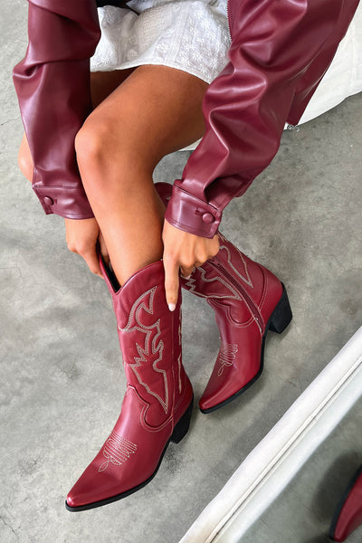 Nashville Boots Burgundy – Thats So Fetch US - Main Image
