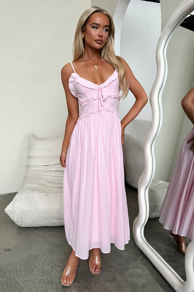 Nicola Midi Dress - Baby Pink – Thats So Fetch US