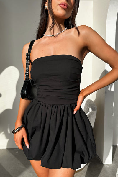 Thats So Fetch | Olicia Strapless Bubble Skirt Mini Dress | Black | 8
