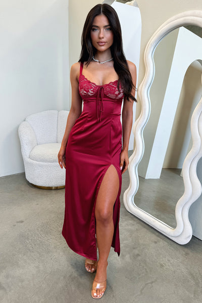 Prom Dress | Formal Dress | Maxi Dress | Prom Gown | Red | 8 | Sorrento Satin Maxi Dress - Red
