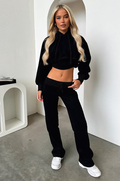 Zaina Cropped Hoodie - Black – Thats So Fetch US