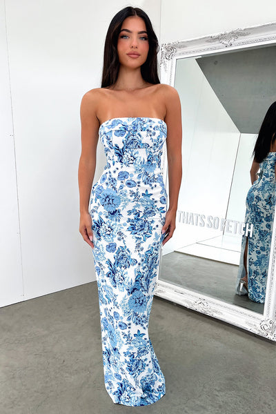 Charms Maxi Dress - Blue Floral Thats So Fetch US Charms Maxi Dress - Blue Floral Thats So Fetch US