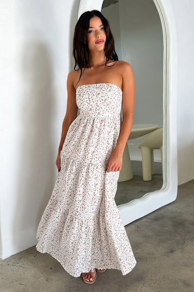 white floral maxi dress Long Dress Hailey Maxi Dress Size 12 modern elegant day wedding dress Halter Mother of The Elevate your wardrobe with Color:Champagne Satin