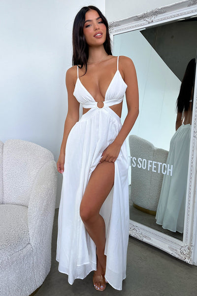 Sexy white maxi dresses Clearance
