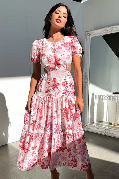 Thats So Fetch | Sakia Midi Dress | Pink Floral Thats So Fetch | Sakia Midi Dress | Pink Floral