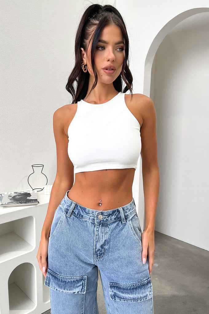 Adelina Crop - White – Thats So Fetch US