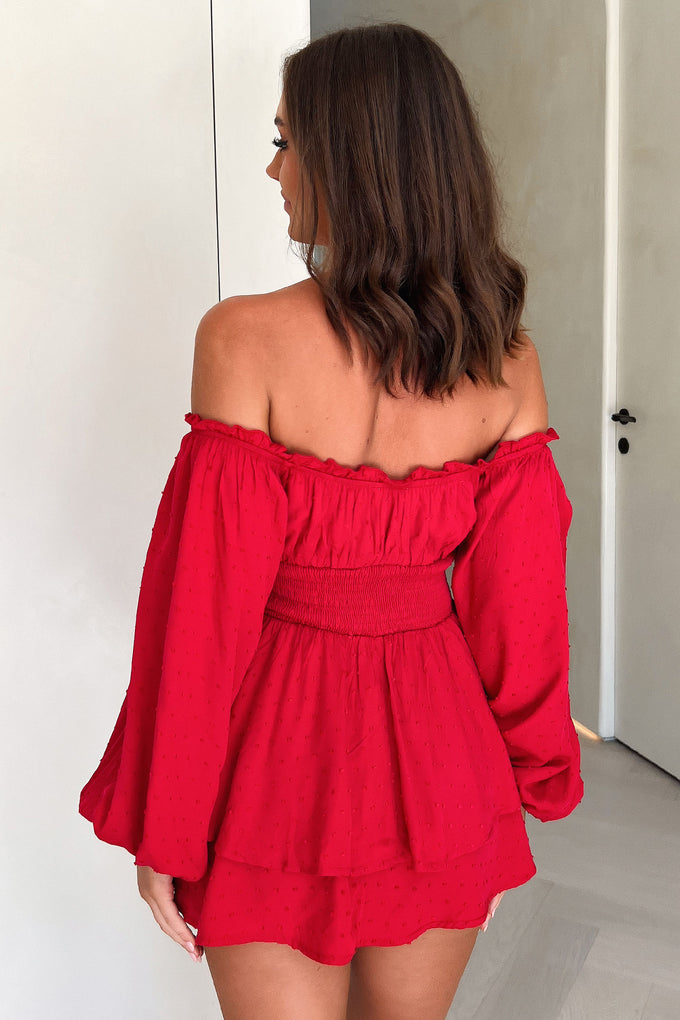 Ahoy Playsuit - Red