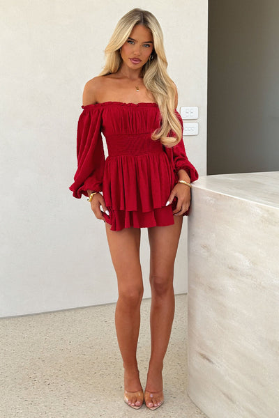 Ahoy Playsuit - Red