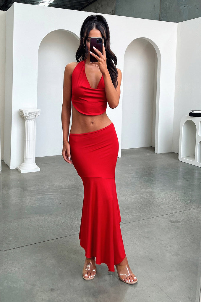 Aida Maxi Skirt - Red