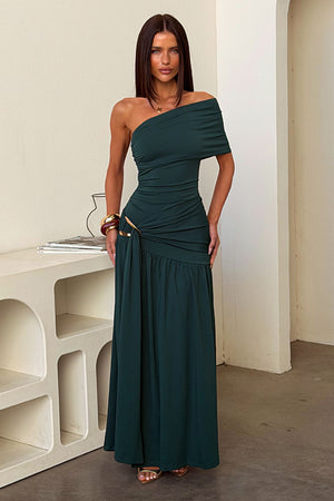 emerald green wrap maxi dress Emerald Green Silk True Wrap Maxi Dress With Long Bishop Sleeves Emerald  Silk Wrap Wedding Guest Gown, Kentucky Derby Dress