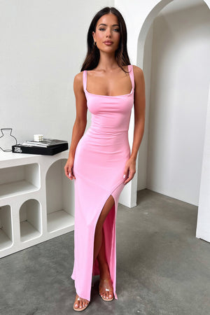 chinese dress ladies Cierra Thigh Split Maxi Dress Baby Pink main image 0