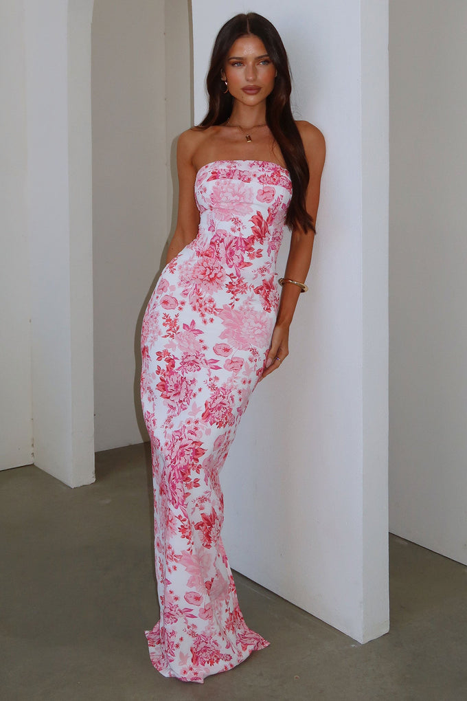 floral pink maxi dress Charms Maxi Dress