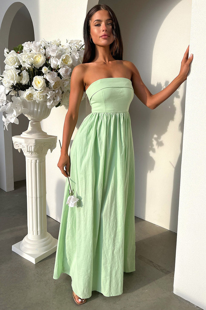 sage floor length dress Avery Long Sleeve Maxi Dress / Sage | MESHKI