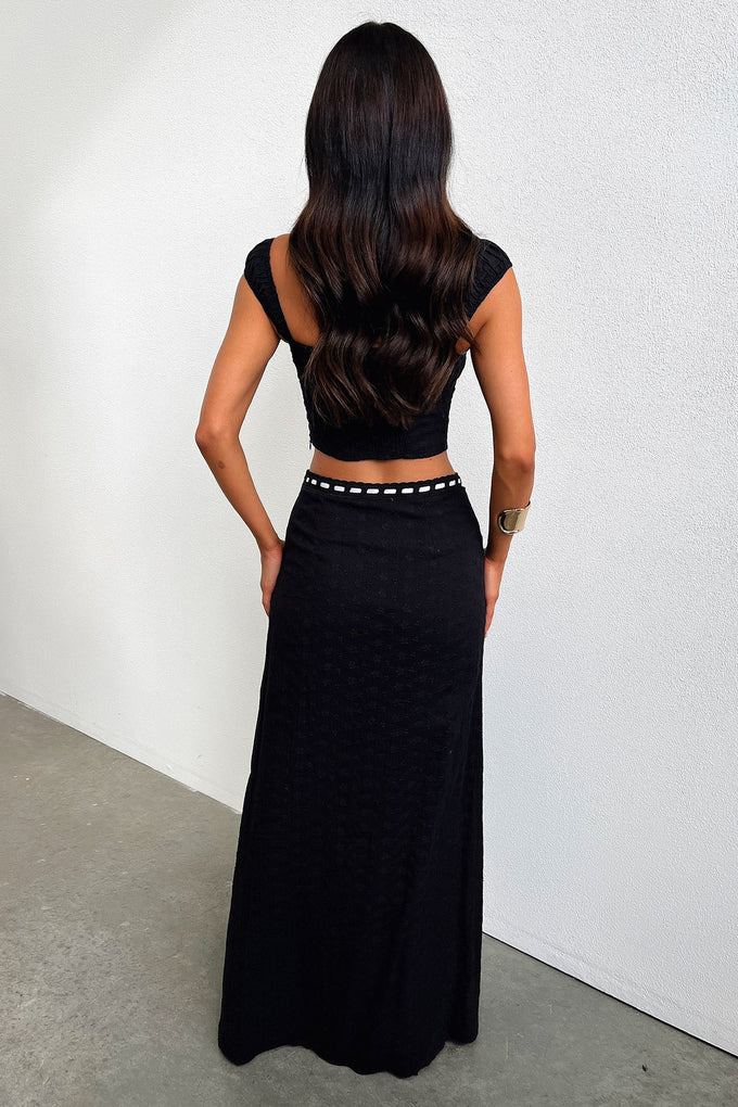 Flora Maxi Skirt - Black