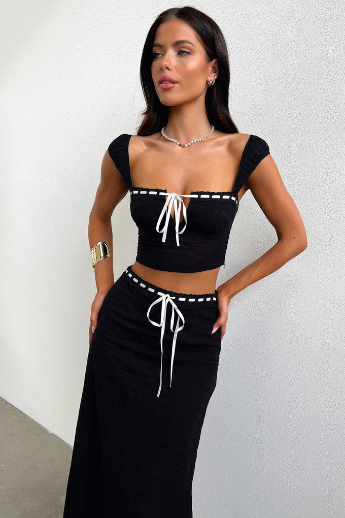 Flora Maxi Skirt - Black