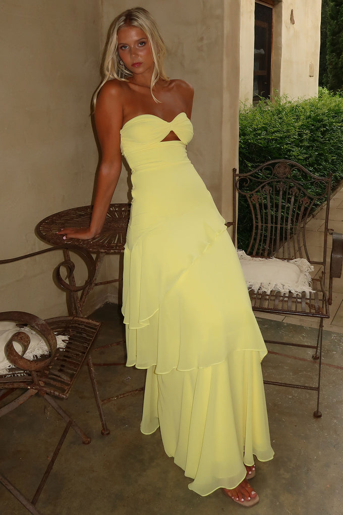 Gretta Strapless Maxi Dress - Yellow Gretta Strapless Maxi Dress - Yellow