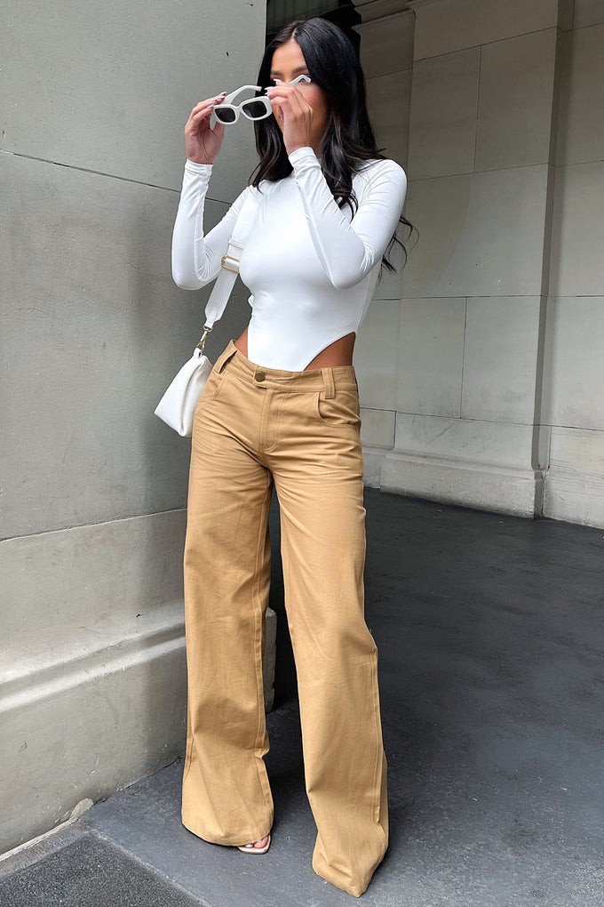 Deanne Long Sleeve Bodysuit - White