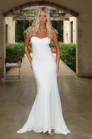 Summer Wedding Guest Dress | Jesson Strapless Maxi Dress - White