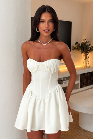 Mini Dress White Jetta Strapless Corset Mini Dress Size 2 Mini Dress White Jetta Strapless Corset Mini Dress Size 2