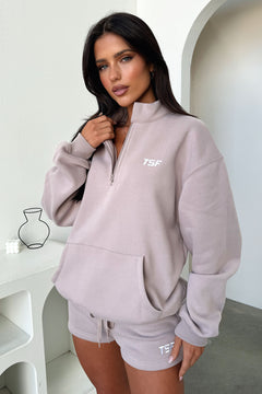 So Match フーディー Kaztek Cropped Jacket - Mocha – Thats So Fetch US