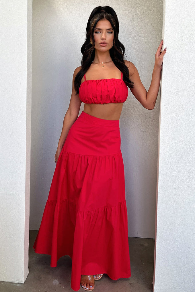 Lateisha Maxi Skirt - Red