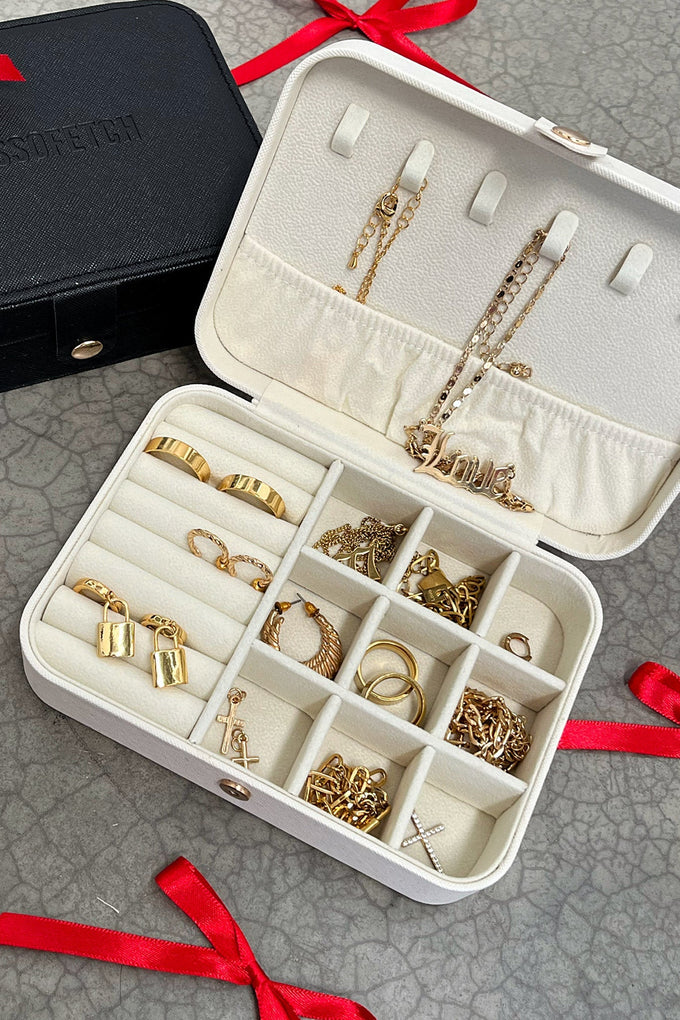 Lina Travel Jewellery Box - White