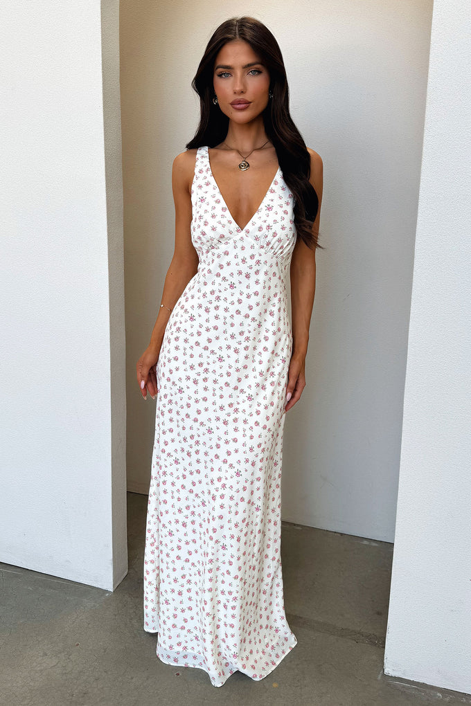 Maxi Dress Rose Floral Long Dress Naf V-Neck Maxi Dress Size 2 Maxi Dress Rose Floral Long Dress Naf V-Neck Maxi Dress Size 2