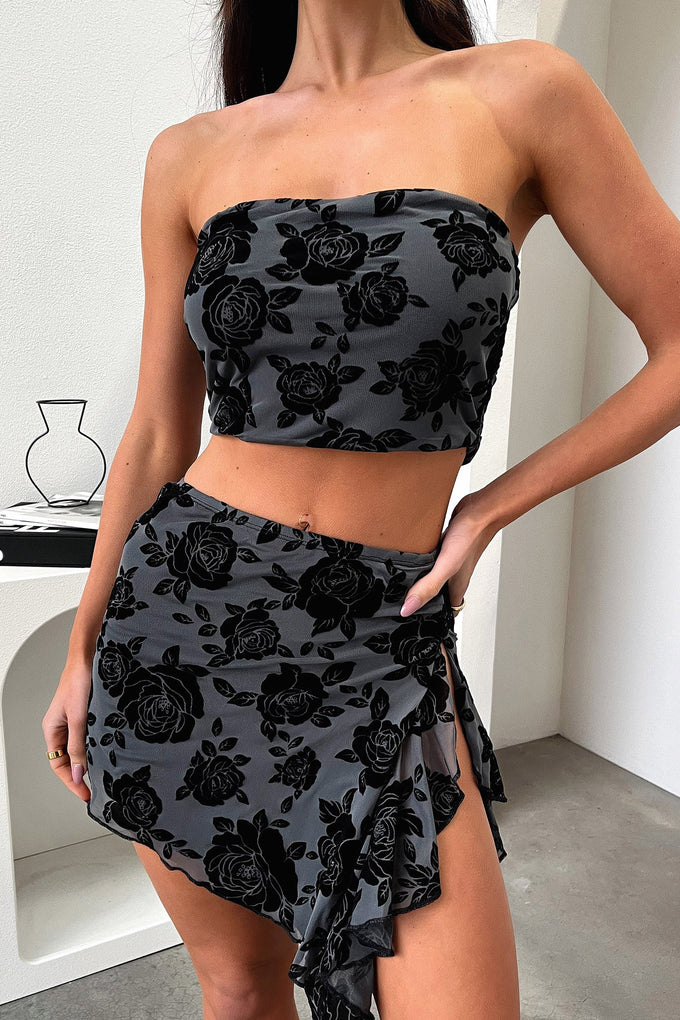 Savian Top - Black Floral