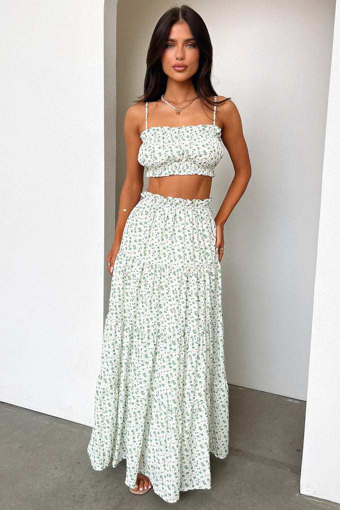 Thats So Fetch | Selina Tiered Maxi Skirt | Green Floral | 14 Thats So Fetch | Selina Tiered Maxi Skirt | Green Floral | 14