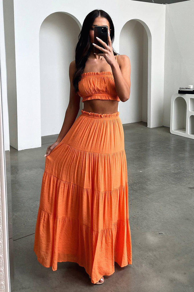 Selina Maxi Skirt - Orange