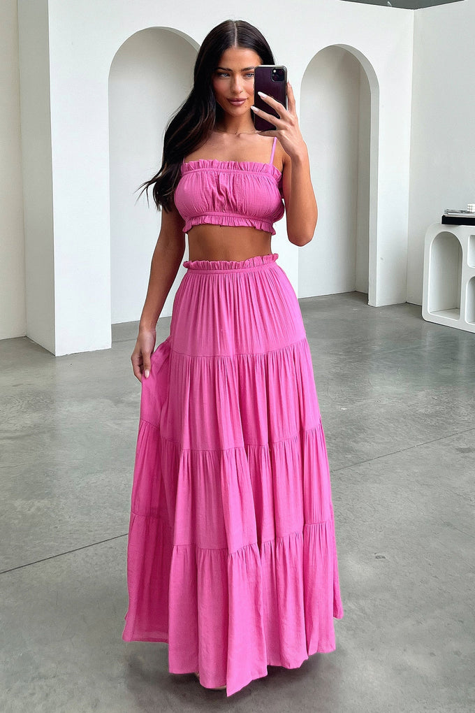 Selina Maxi Skirt - Pink