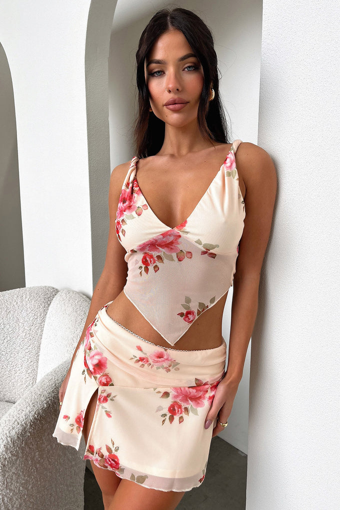 Tanaya Crop - Pink Floral