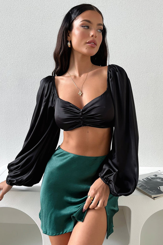 Zara Skirt Silk - Emerald
