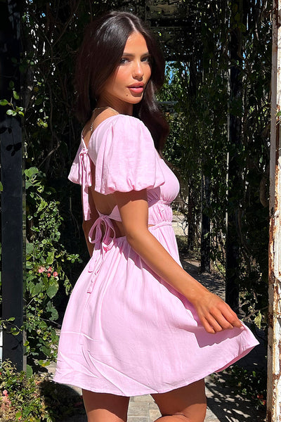 sage mini dress pink sage mini dress pink Bowed In Love Sage Bow Sleeve Mini Dress