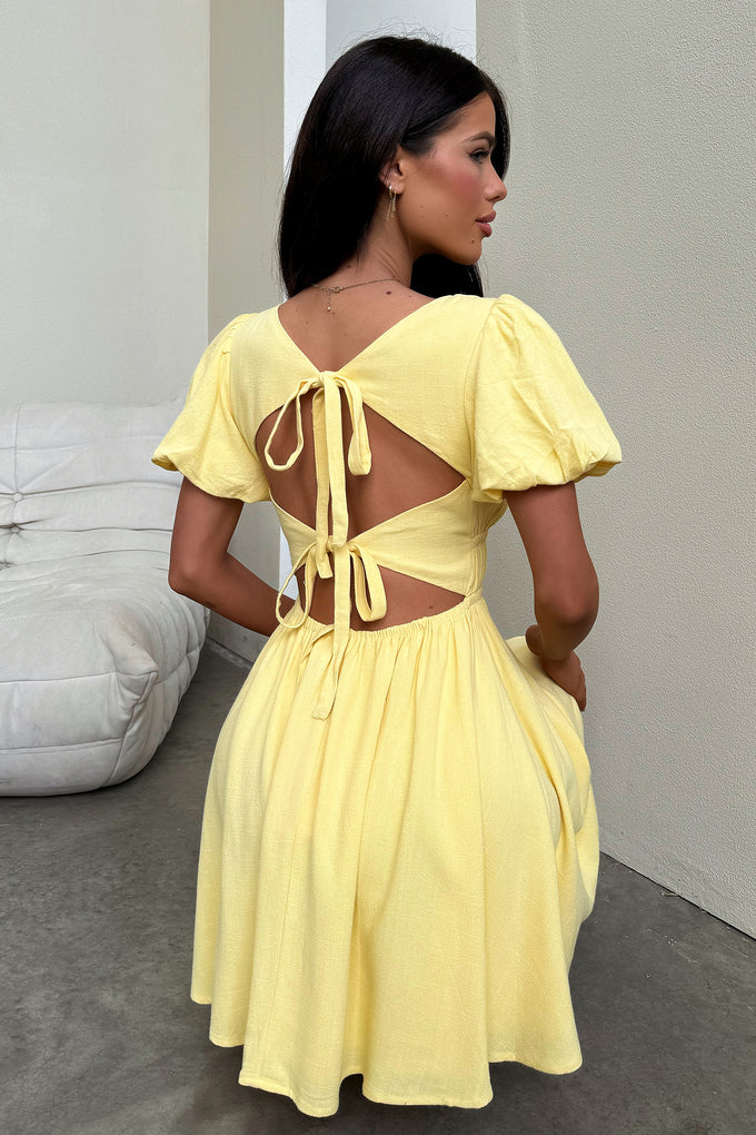 mini dresses yellow Thats So Fetch | Whitney Mini Dress | Baby Yellow