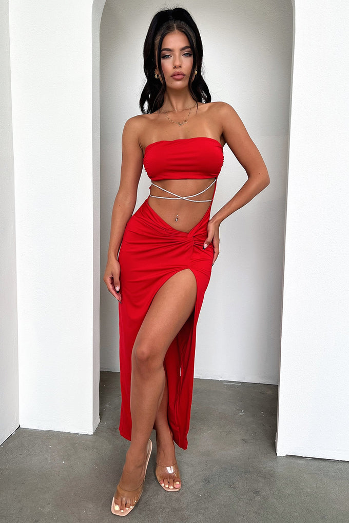 Zeilie Midi Dress - Red