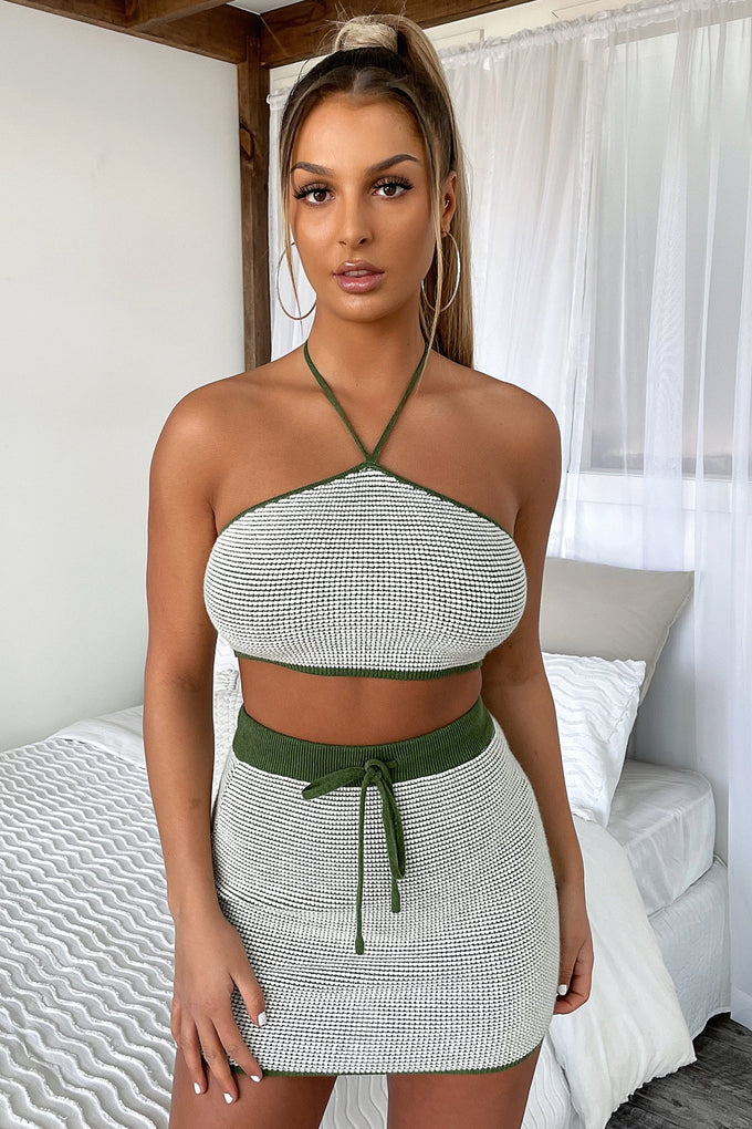 Ava Knit Crop - Green