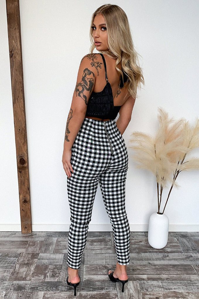 Dinah Pants - Black/White Checkered
