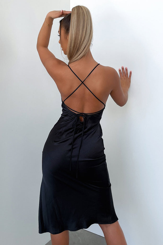 Ebony Midi Dress - Black
